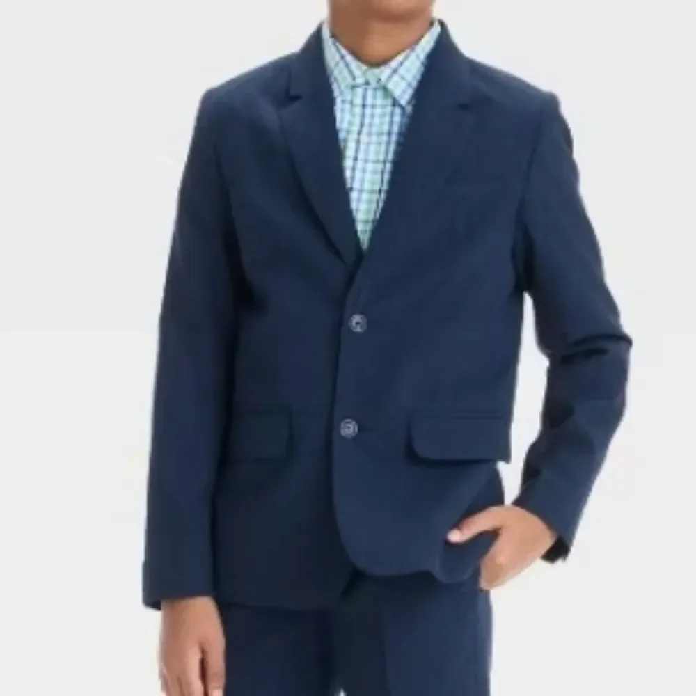 Boys Suit Jacket Cat & Jack Navy Blue Size 16 2 Button Coat